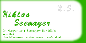 miklos seemayer business card